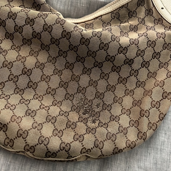 Gucci Beige/Off White GG Canvas and Leather Glam Hobo - Picture 5 of 10